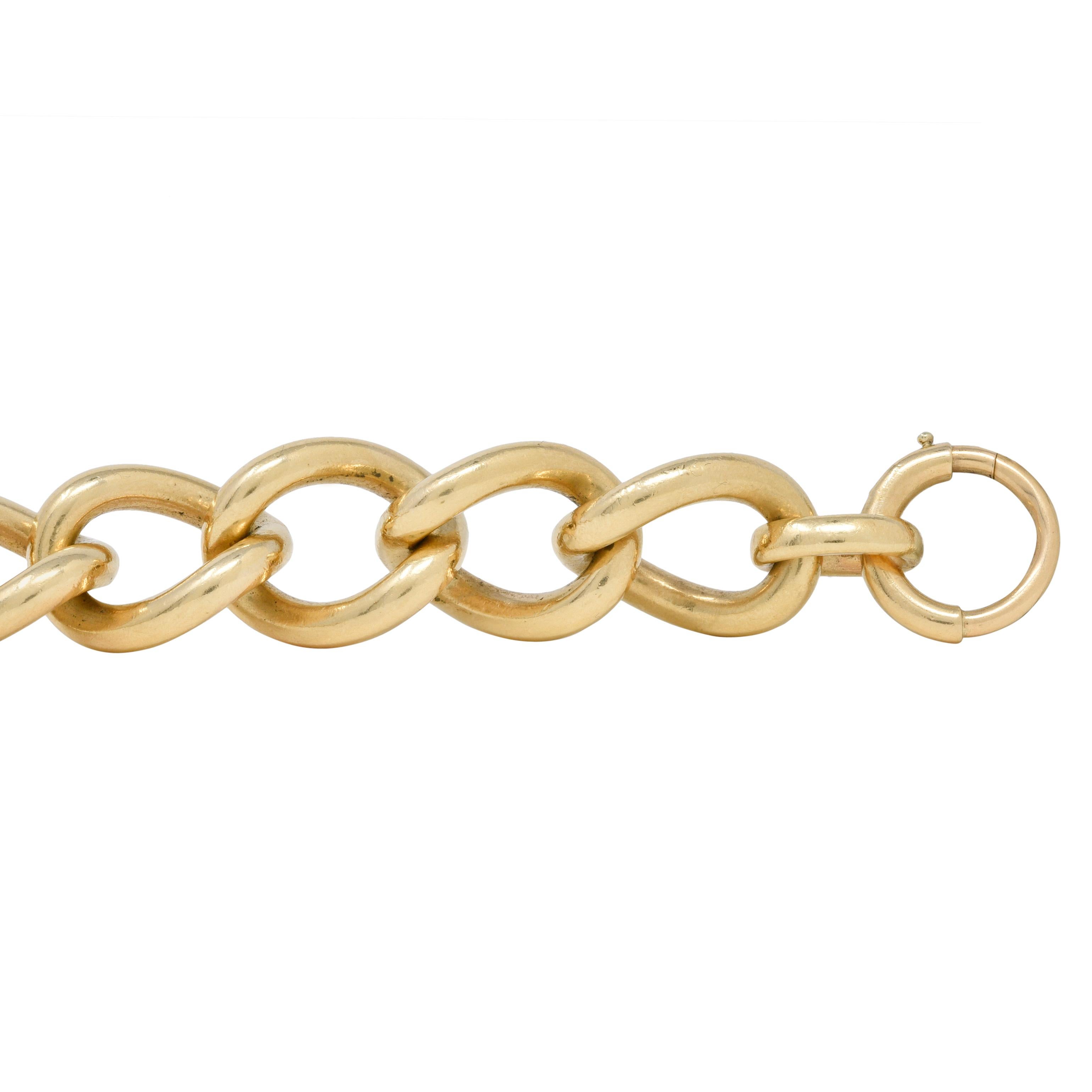 Tiffany & Co. Victorian 14 Karat Yellow Gold Antique Unisex Curb Link Bracelet 1