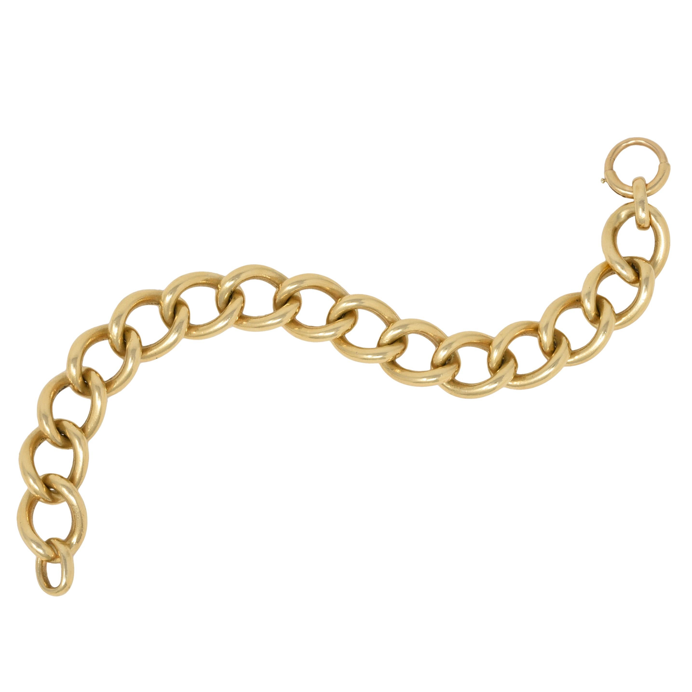 Tiffany & Co. Victorian 14 Karat Yellow Gold Antique Unisex Curb Link Bracelet 3