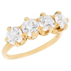 TIFFANY & Co. Victorian 18k Four Stone Diamond Engagement Ring 1.80ctw