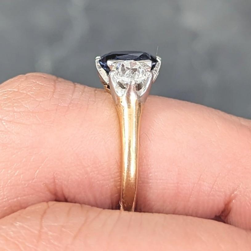 Tiffany & Co. Victorian 2.48 CTW Sapphire Diamond Platinum 18 Karat Ring GIA For Sale 5