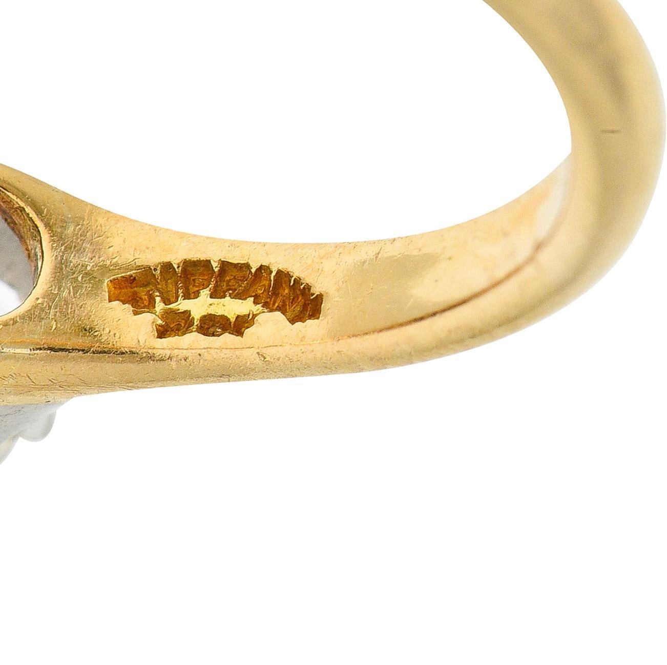 Tiffany & Co. Viktorianischer 18 Karat Ring aus Platin mit 2,48 Karat Saphir und Diamant, GIA im Angebot 2