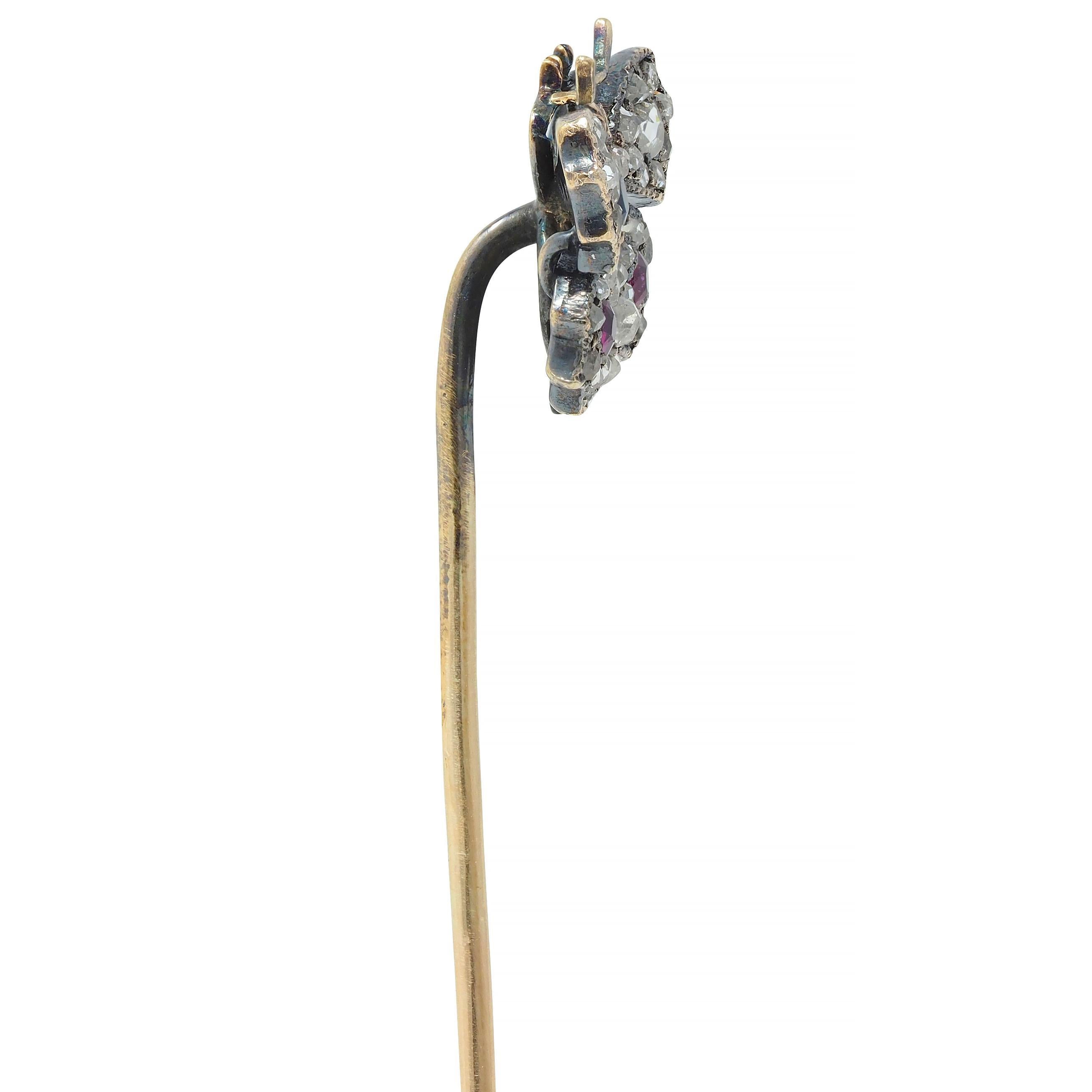 Tiffany & Co. Viktorianische Schmetterlingsanhänger, Diamant Rubin Saphir 18 Karat Gold Schmetterlingsanhänger (Kissenschliff) im Angebot