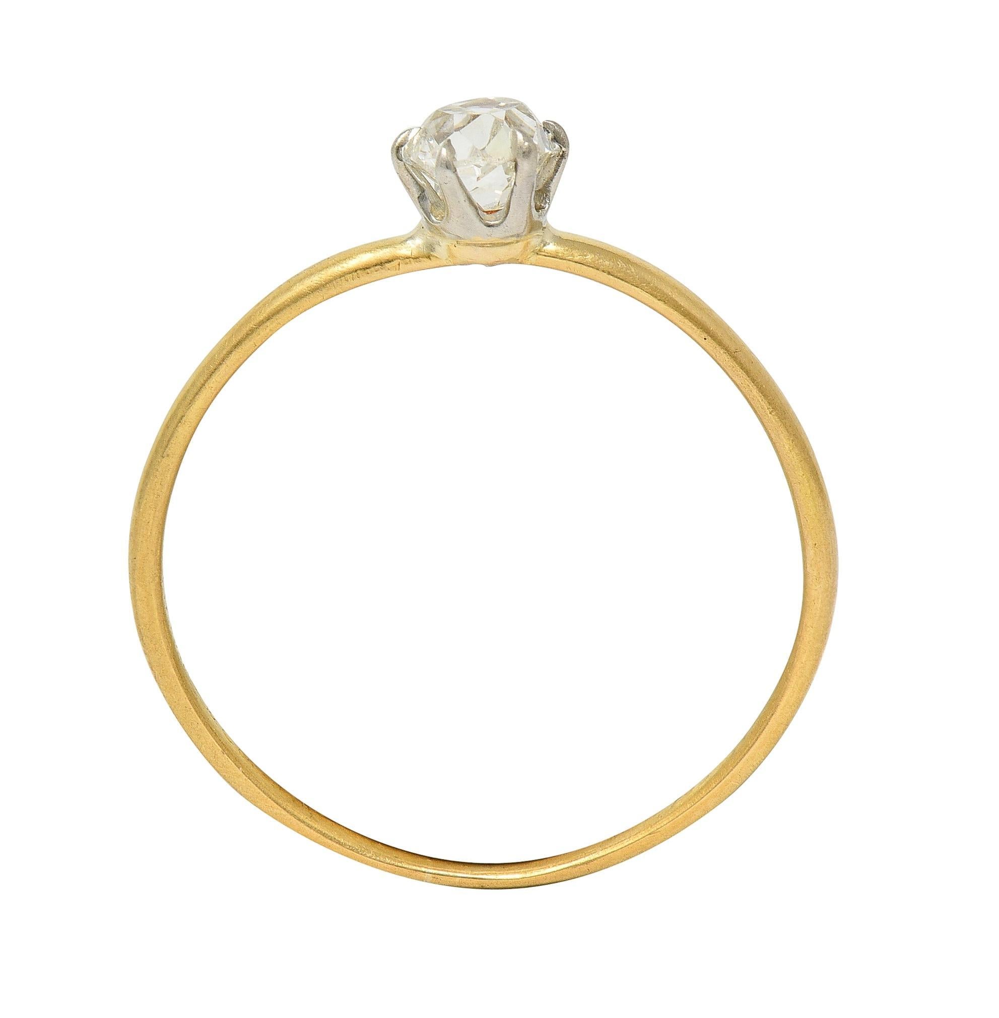 Tiffany & Co. Bague de fiançailles victorienne ancienne mine en or bicolore 18 carats en vente 2