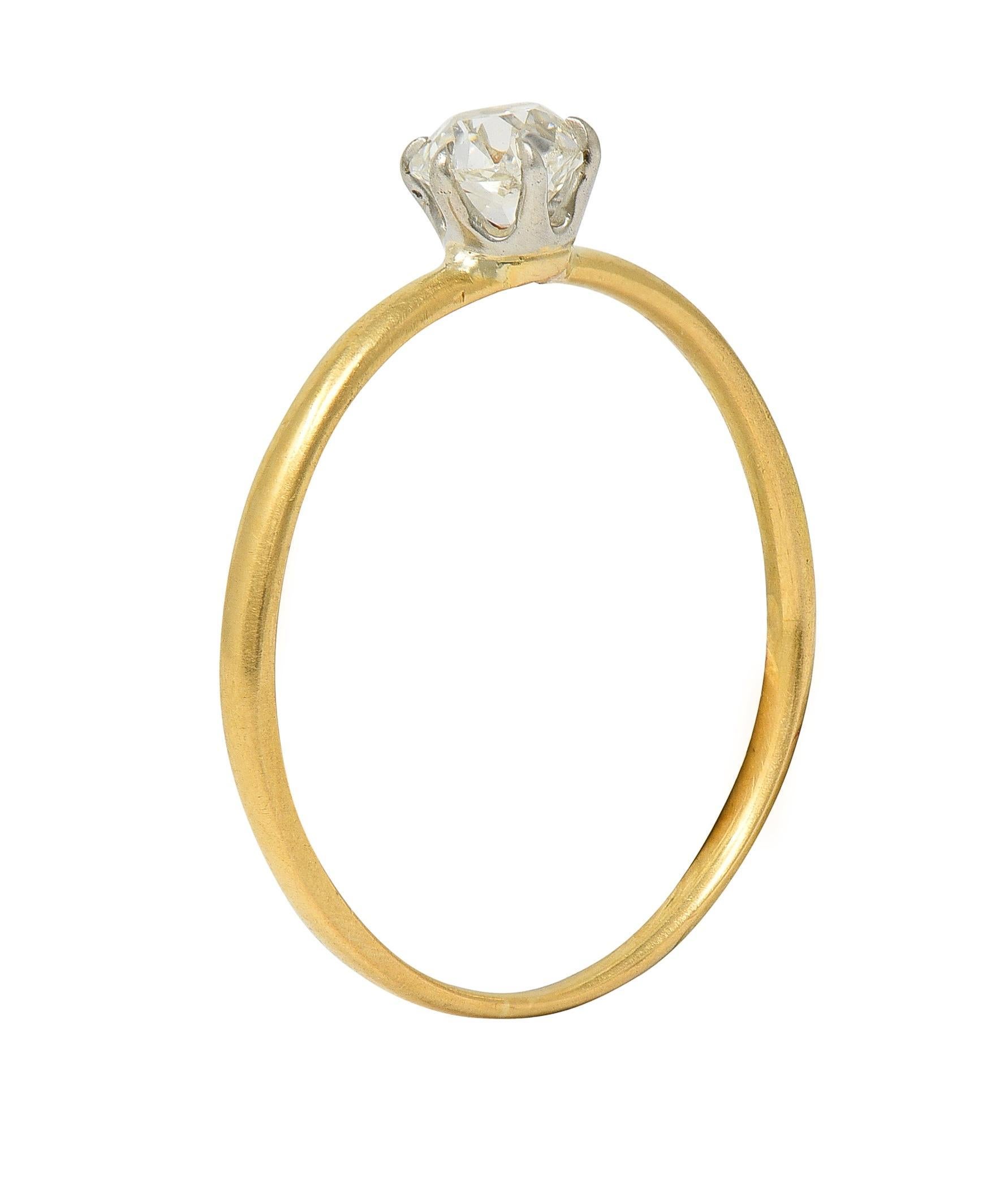 Tiffany & Co. Bague de fiançailles victorienne ancienne mine en or bicolore 18 carats en vente 3