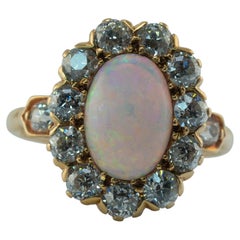 Tiffany & Co Victorian Opal Diamond Ring 18K Gold Old European cut 1.14ct