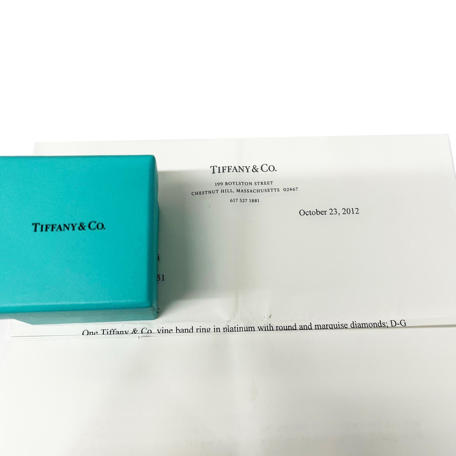 Tiffany & Co. Diamantband aus Platin 1,25 CTW mit Weinreben im Angebot 1