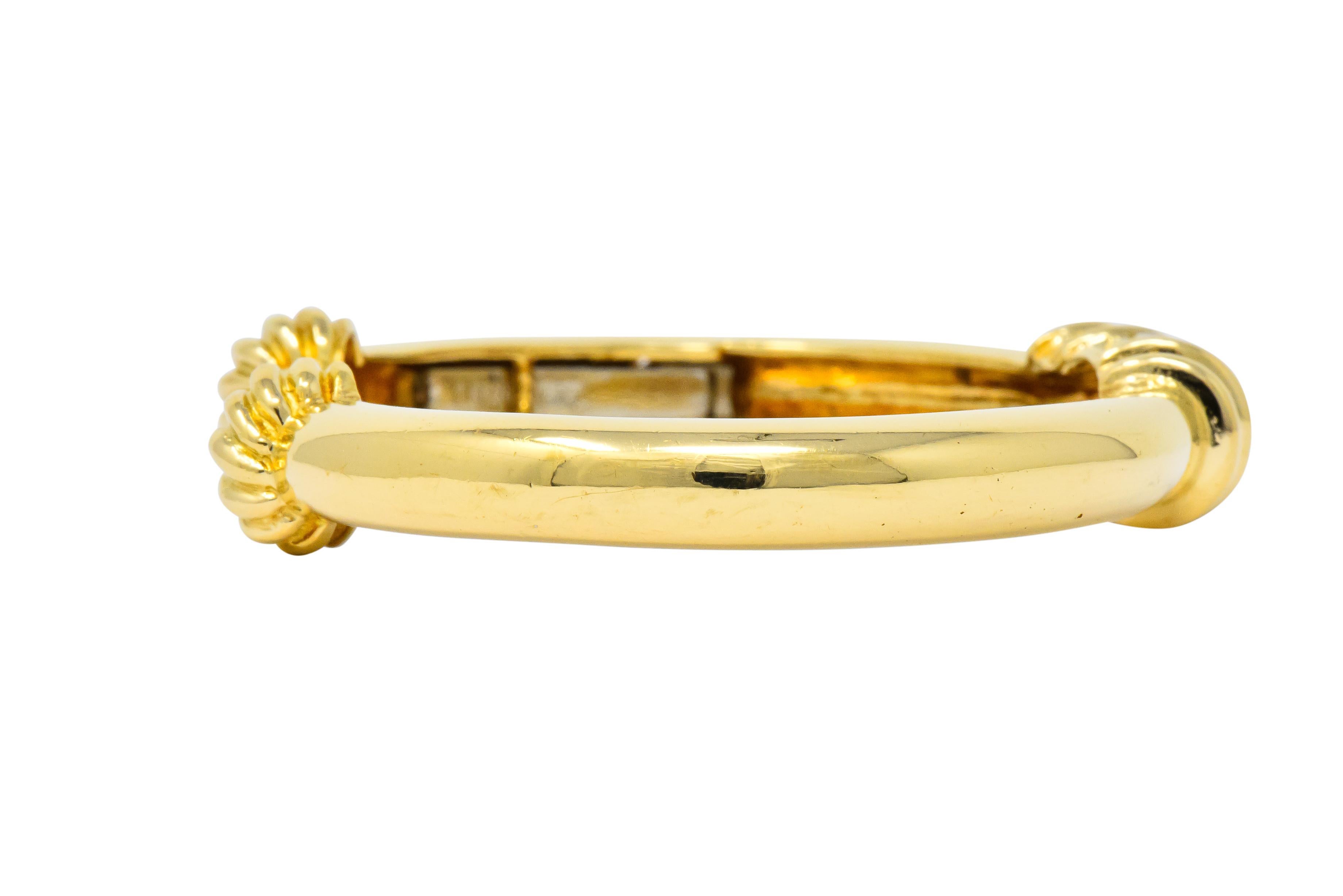 Modernist Tiffany & Co. Vintage 0.85 Carat Diamond 18 Karat Gold Cuff Bracelet