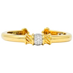 Tiffany & Co. Vintage 0.85 Carat Diamond 18 Karat Gold Cuff Bracelet