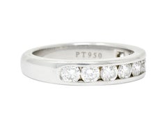 Tiffany & Co. Vintage 1.00 Carat Diamond Platinum Wedding Band Ring, circa 1980s