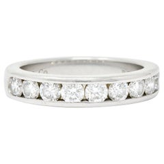 Tiffany & Co. Vintage 1.00 Carat Diamond Platinum Wedding Band Ring, circa 1980s