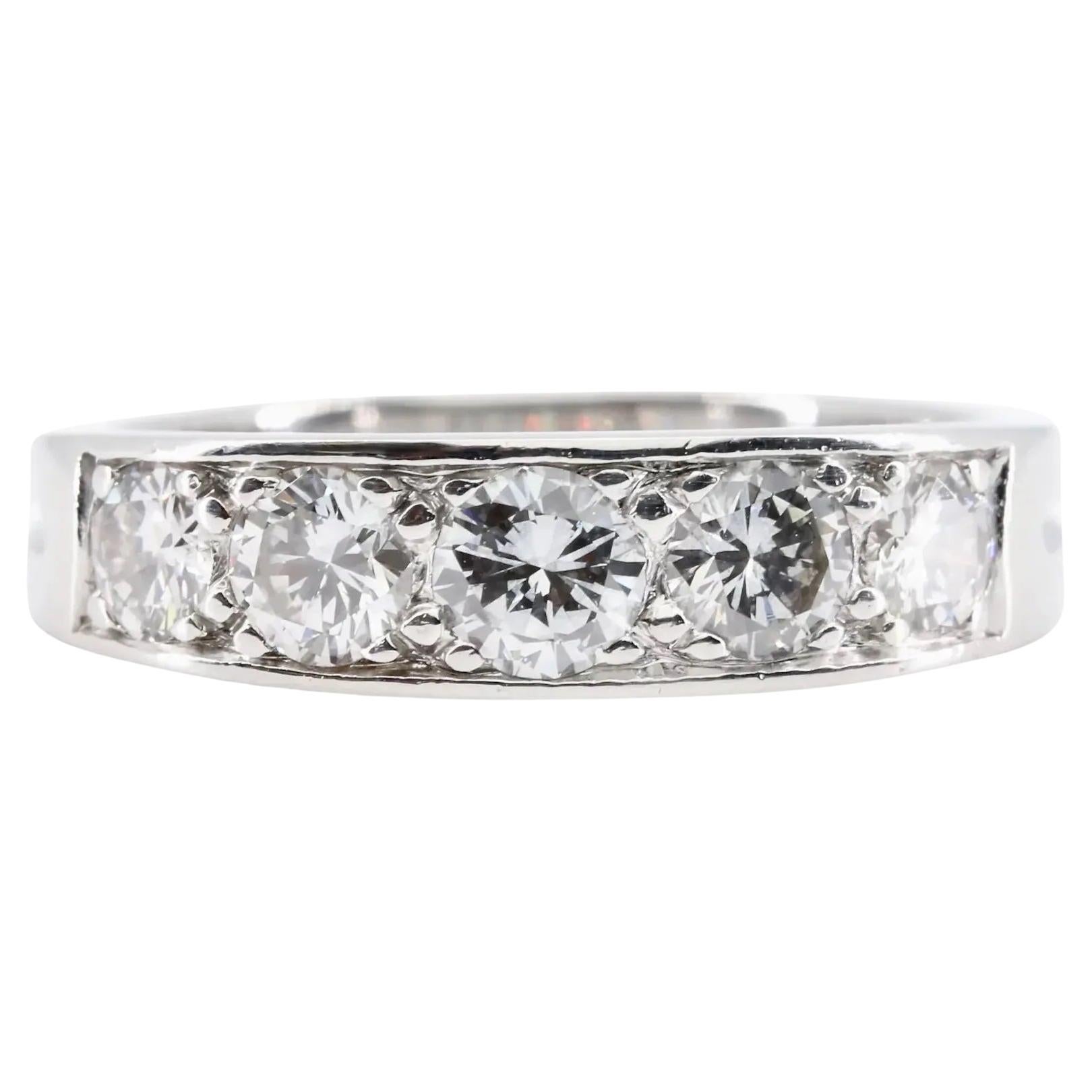 Tiffany & Co Vintage 1,00ctw Fünf-Stein-Diamant-Ring aus Platin im Angebot