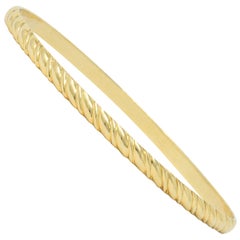 Tiffany & Co. Vintage 14 Karat Gold Ribbed Bangle Bracelet