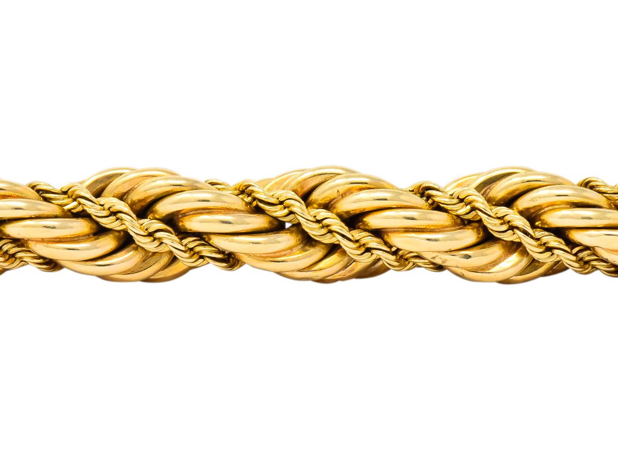 Modern Tiffany & Co. Vintage 14 Karat Gold Twisted Rope Bracelet
