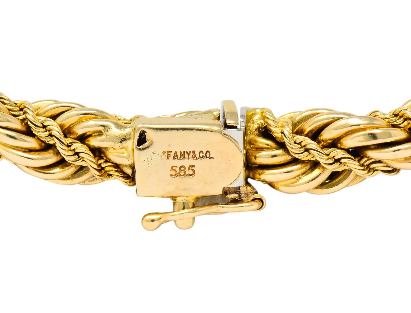 Tiffany & Co. Vintage 14 Karat Gold Twisted Rope Bracelet In Excellent Condition In Philadelphia, PA