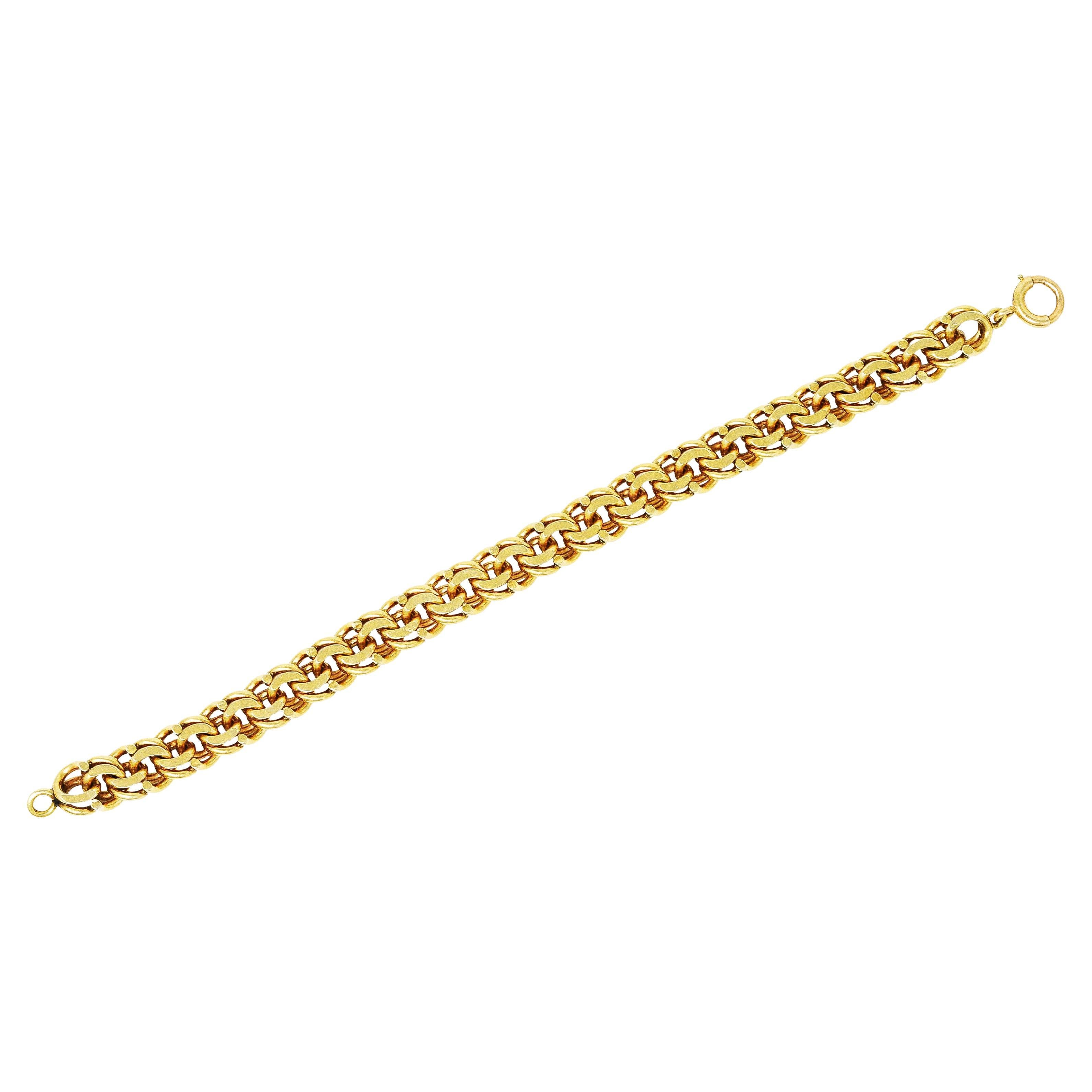 Tiffany & Co. Vintage 14 Karat Yellow Gold Double Curb Chain Link Bracelet