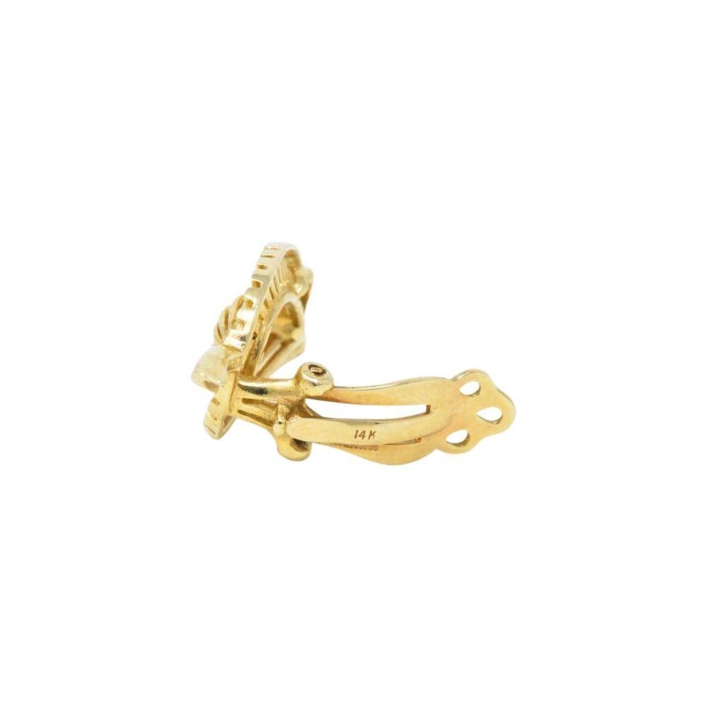 Tiffany & Co. Vintage 14 Karat Yellow Gold Leaf Clip Earrings 2