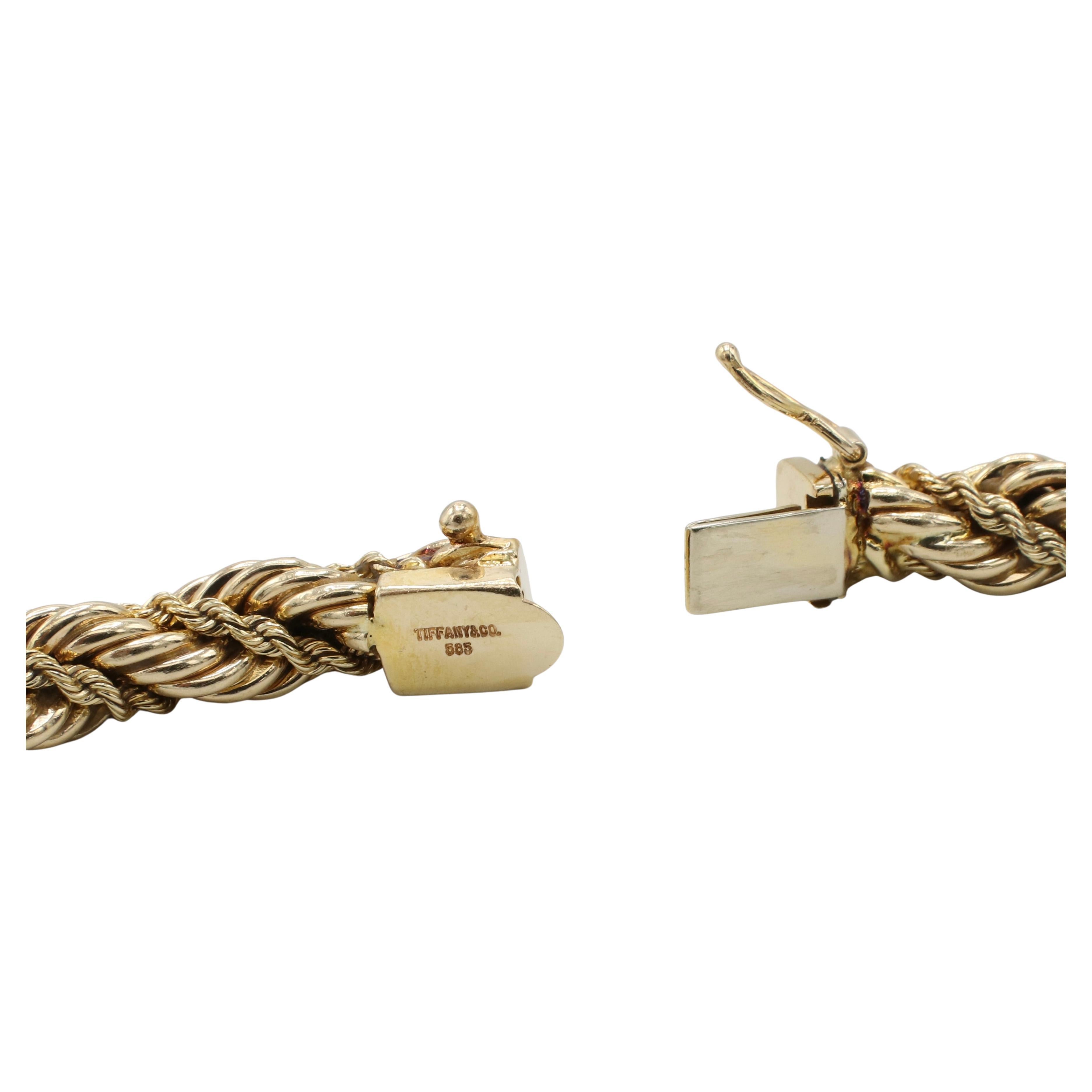 Retro Tiffany & Co. Vintage 14 Karat Yellow Gold Rope Twist Chain Necklace