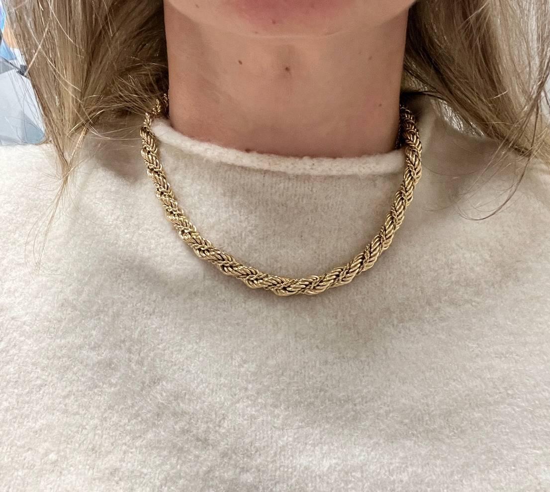 Women's Tiffany & Co. Vintage 14 Karat Yellow Gold Rope Twist Chain Necklace