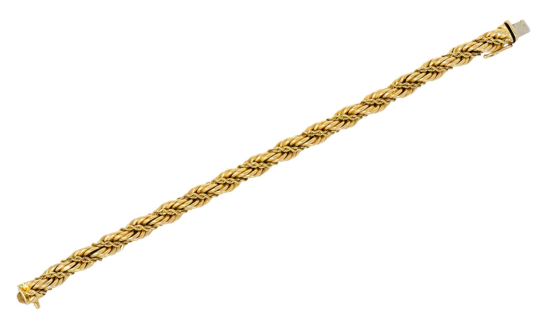 Modern Tiffany & Co. Vintage 14 Karat Yellow Gold Twisted Rope Bracelet