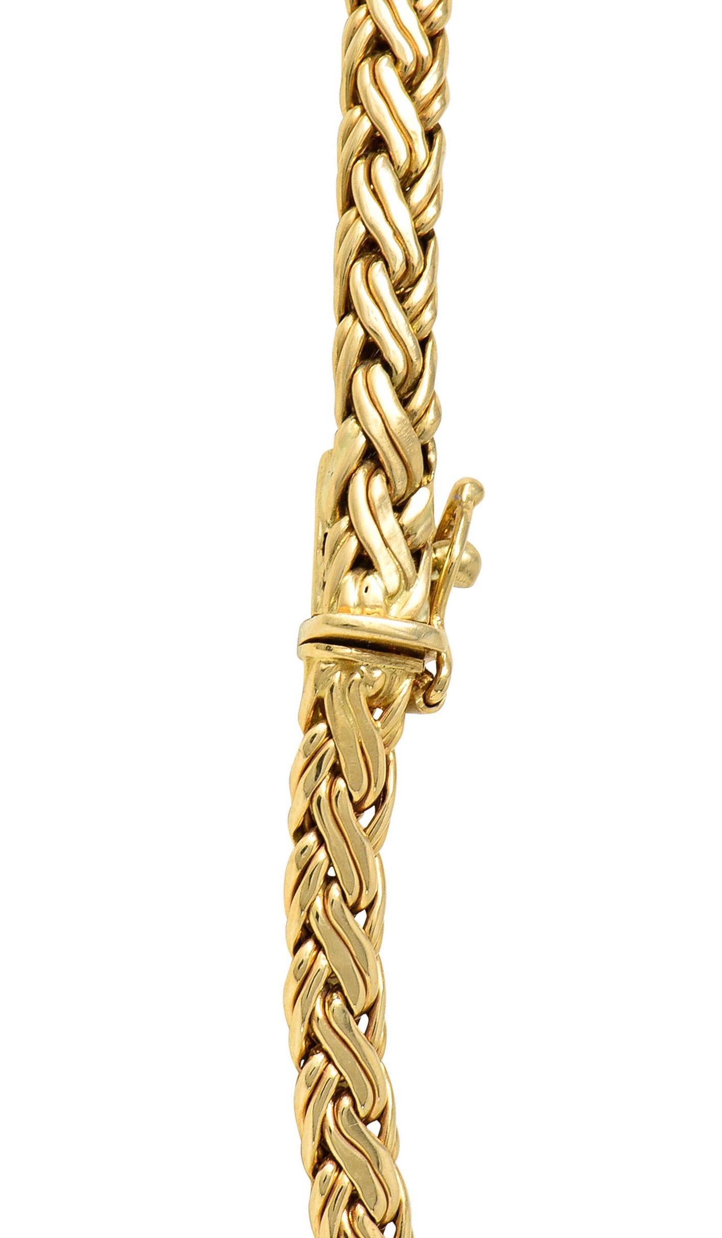 Contemporary Tiffany & Co. Vintage 14 Karat Yellow Gold Wheat Chain Necklace