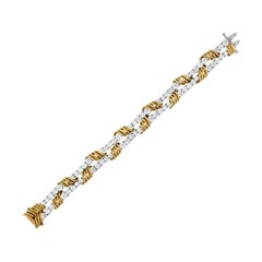 Tiffany & Co. Vintage 14.00 Carat Diamond 18 Karat Gold Platinum Bracelet