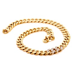 Tiffany & Co. Vintage 14 Karat Gold Link Choker Chain Necklace