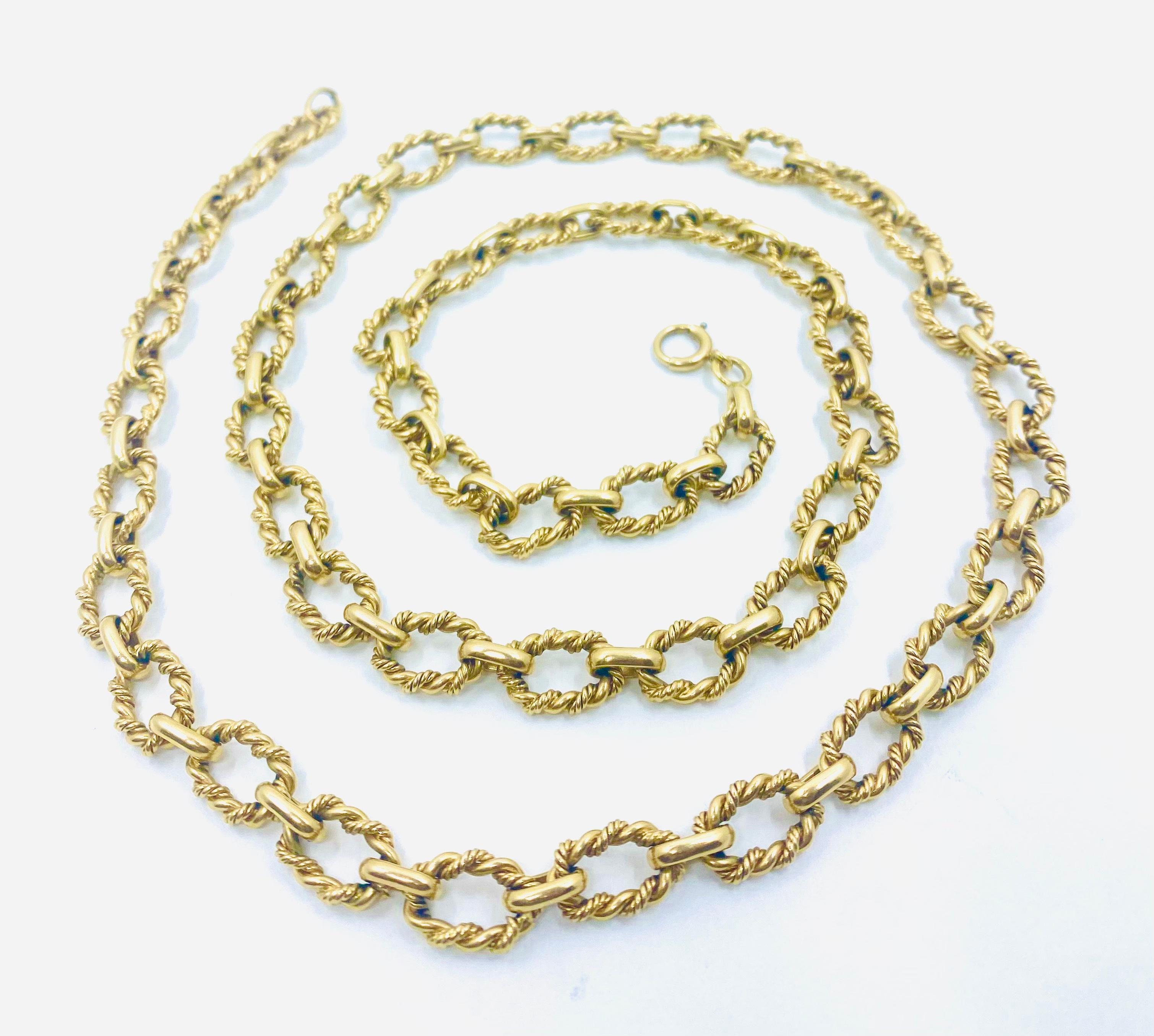 Women's or Men's Tiffany & Co. Vintage 14k Link Necklace For Sale
