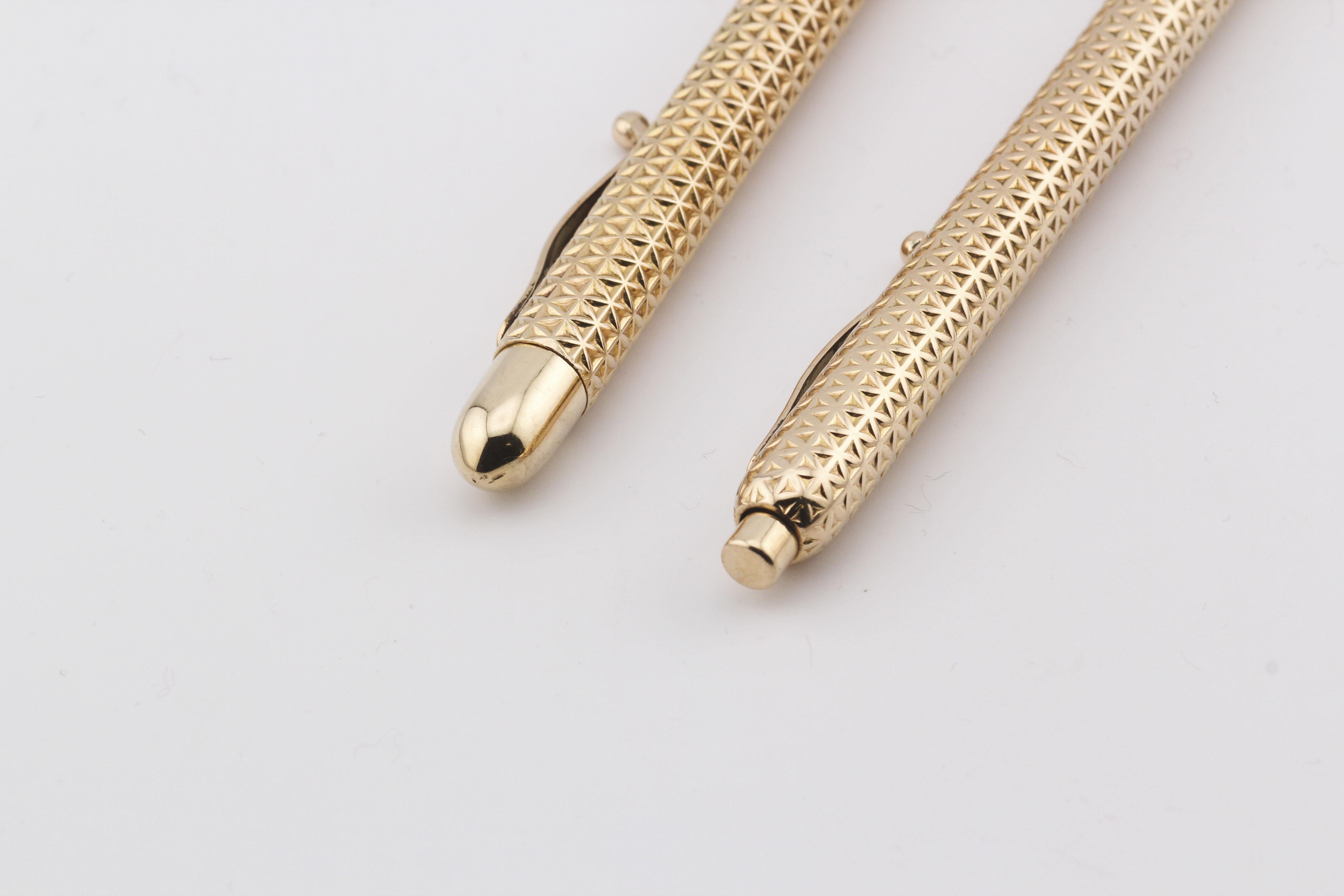 Tiffany & Co. Vintage 14k Yellow Gold Ballpoint Pen and Pencil Set For Sale 2