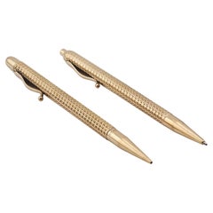 Tiffany & Co. Vintage 14k Yellow Gold Ballpoint Pen and Pencil Set