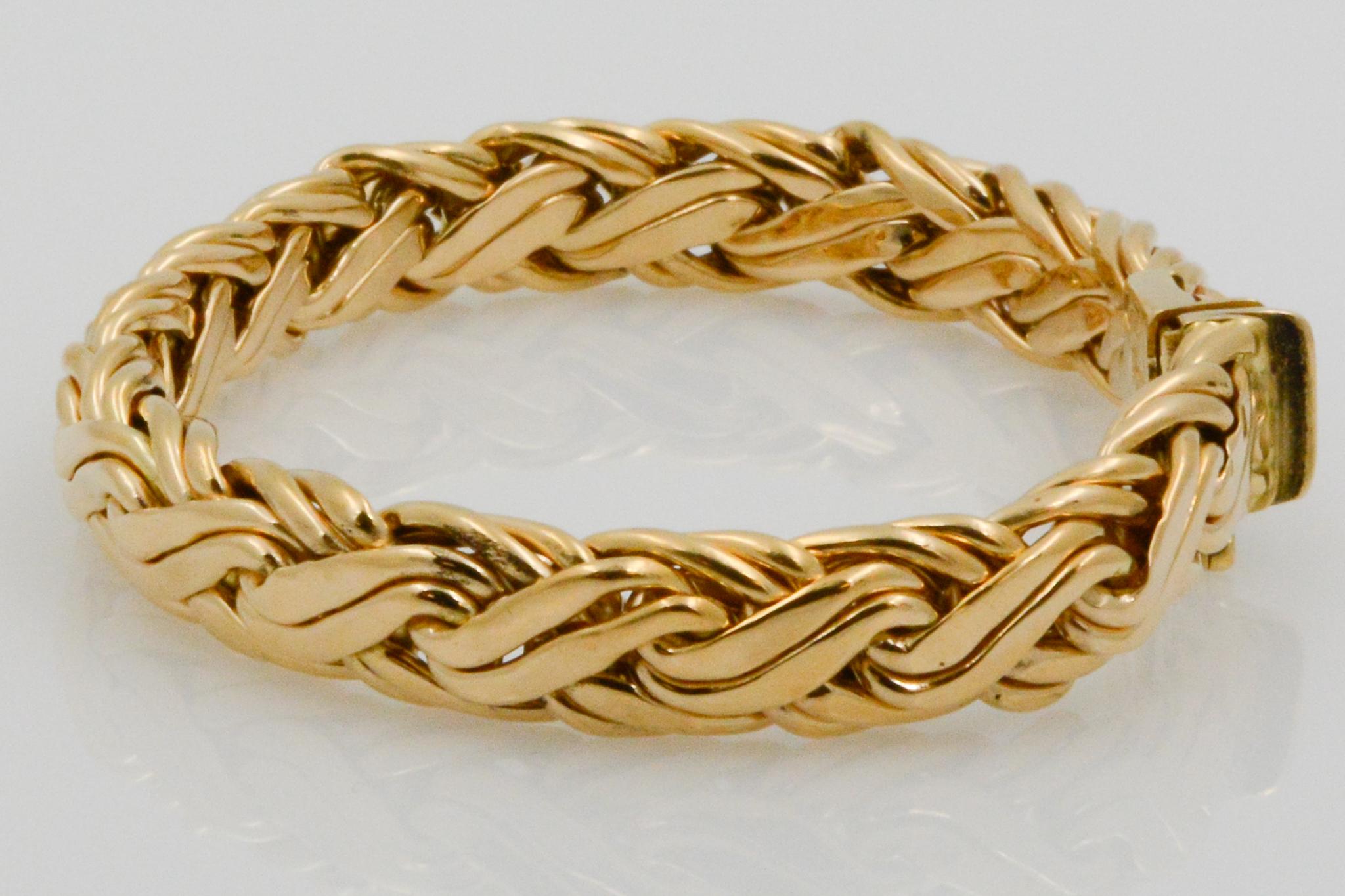 Tiffany & Co. Vintage 14 Karat Yellow Gold Byzantine Bracelet 3