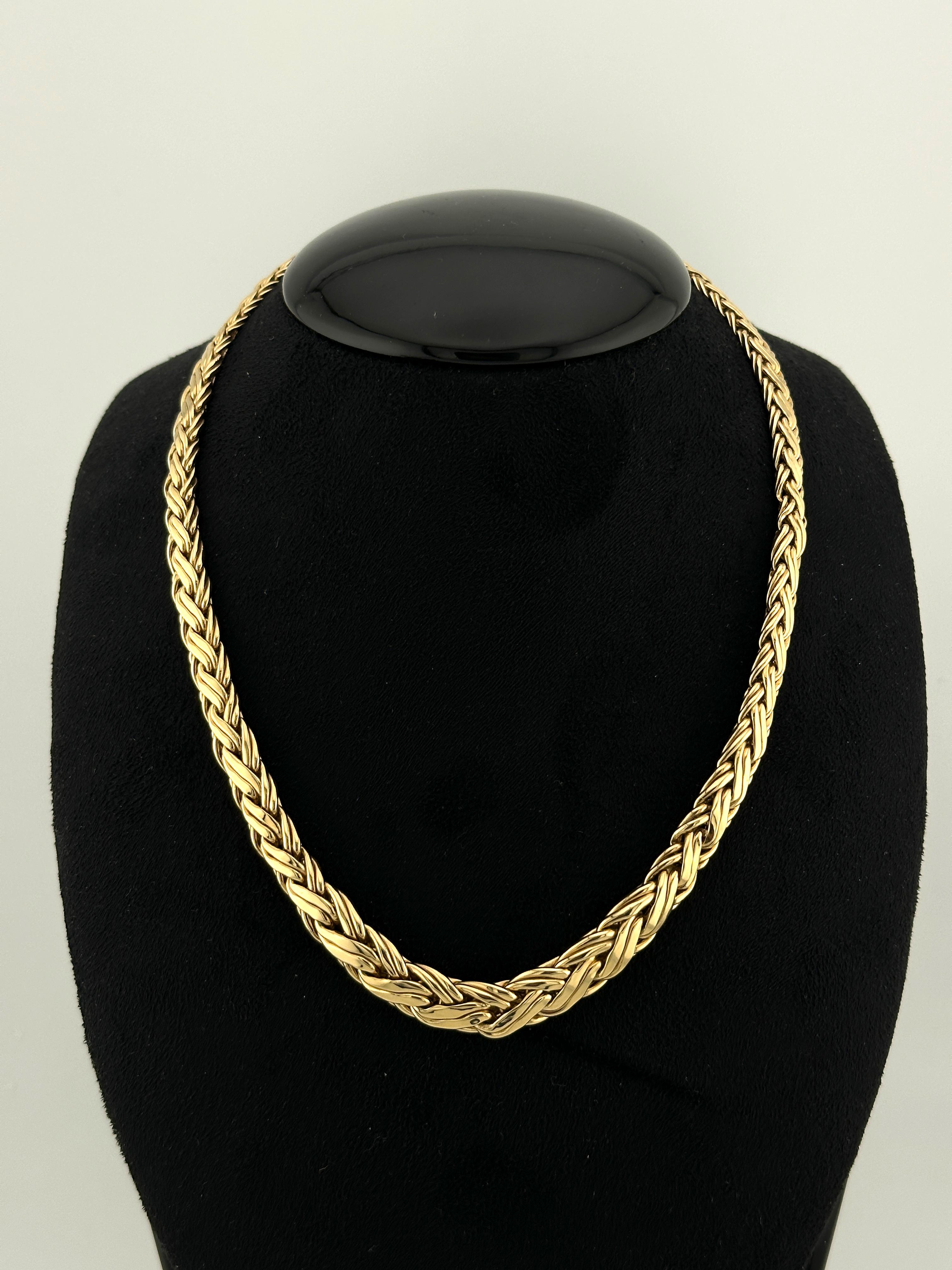 Tiffany & Co. Vintage 14K Yellow Gold Byzantine Braided Necklace For Sale 2