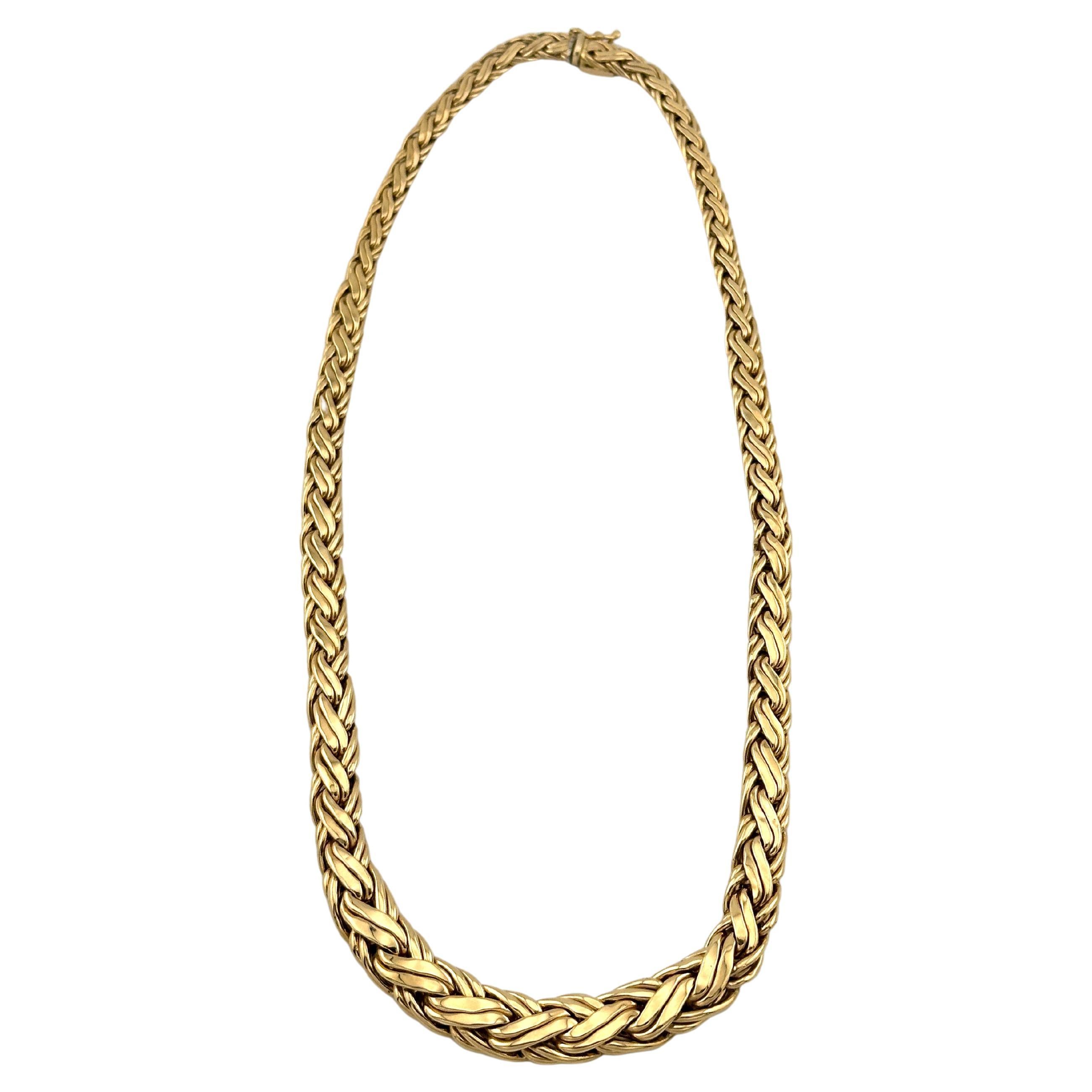 Tiffany & Co. Vintage 14K Yellow Gold Byzantine Braided Necklace For Sale