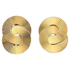 Tiffany & Co. Vintage 14K Yellow Gold Circle Ribbon Earrings