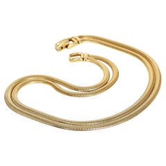 Tiffany & Co. Vintage 14K Yellow Gold Double Chain Omega Link Necklace