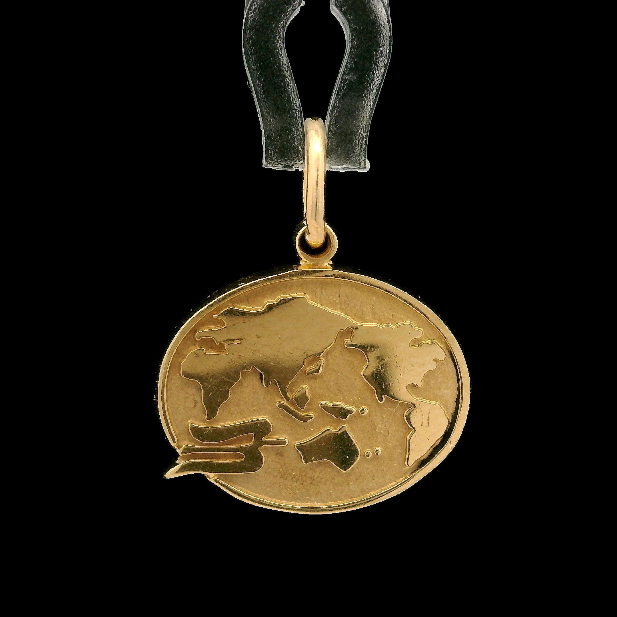 Tiffany & Co. Vintage 14k Gelbgold Dual Finish Weltkarte Charm-Anhänger im Zustand „Hervorragend“ im Angebot in Montclair, NJ