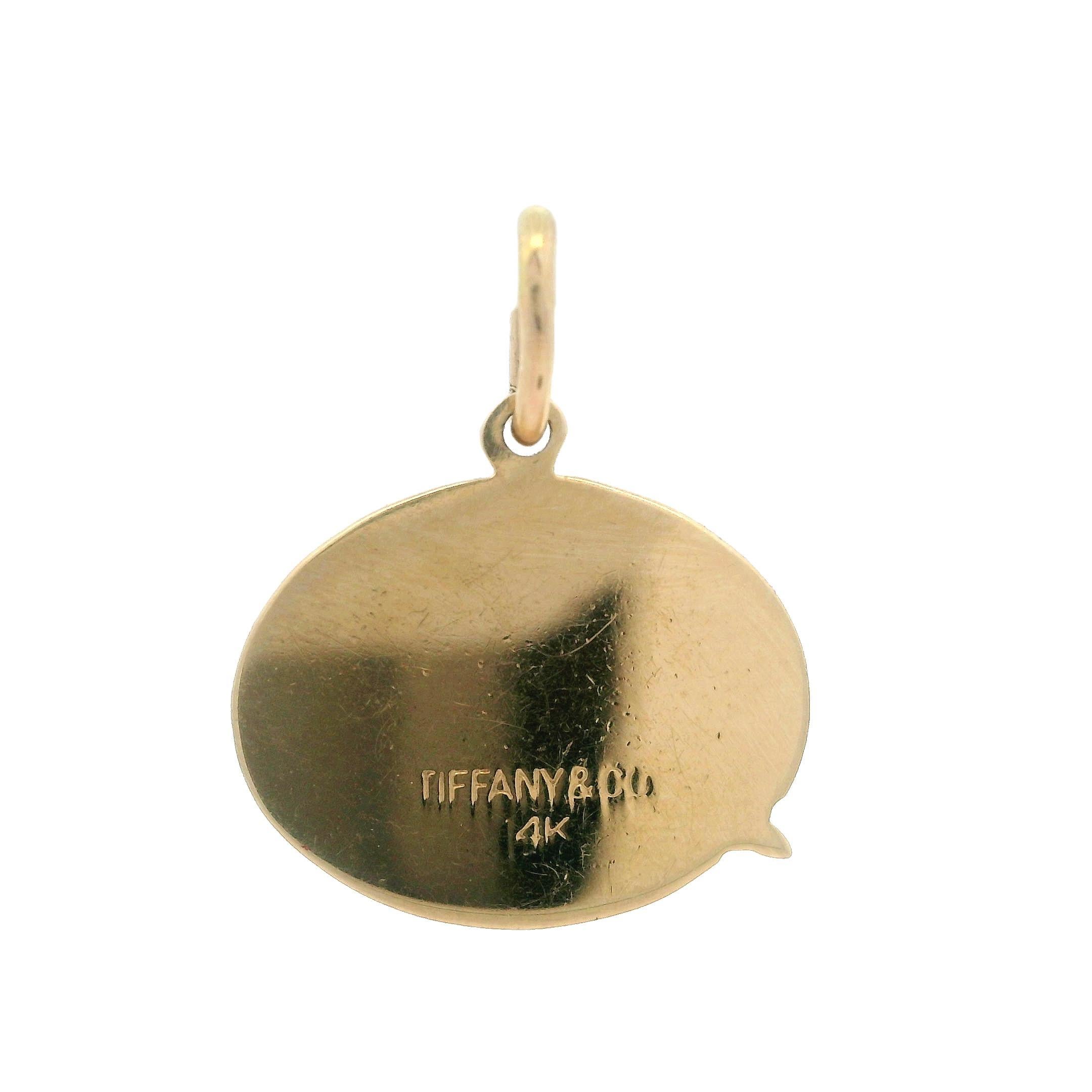 Tiffany & Co. Vintage 14k Gelbgold Dual Finish Weltkarte Charm-Anhänger Damen im Angebot