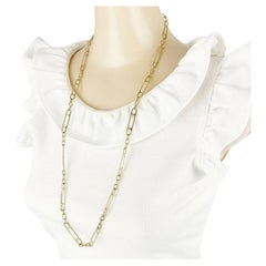 Tiffany & Co. Vintage 14k Yellow Gold Link Sautoir Chain Necklace Circa 1960s