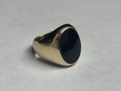 TIFFANY & CO. Vintage 14k Yellow Gold & Onyx Signet Ring
