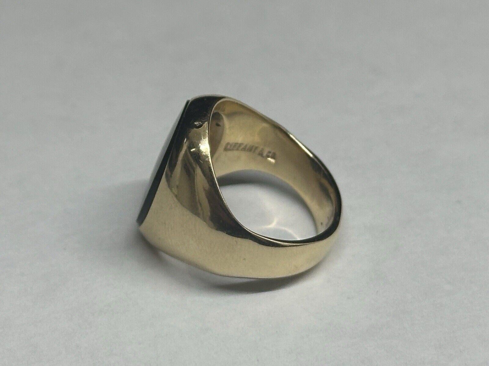 Oval Cut TIFFANY & CO. Vintage 14k Yellow Gold & Onyx Signet Ring