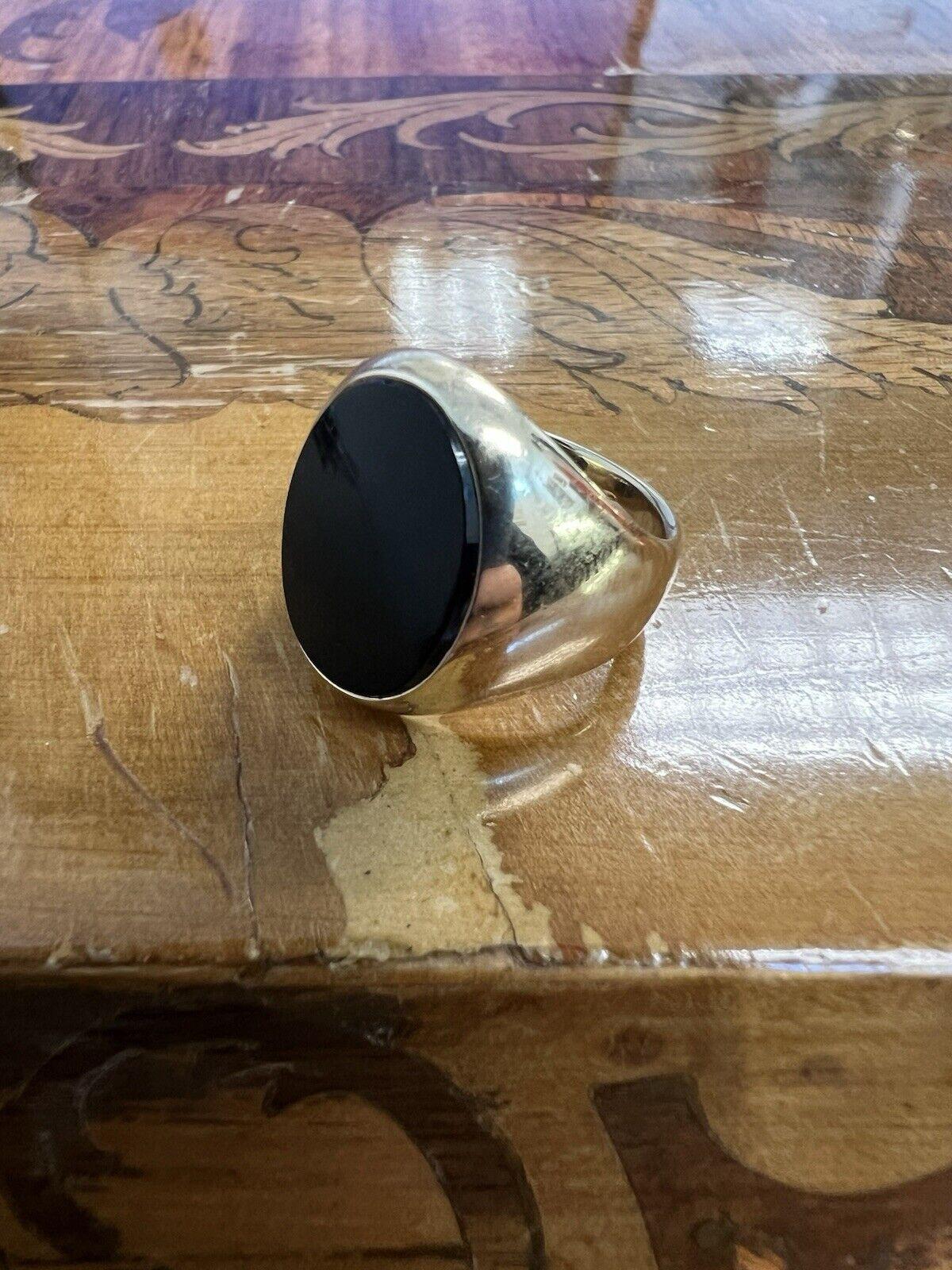 TIFFANY & CO. Vintage 14k Yellow Gold & Onyx Signet Ring 2