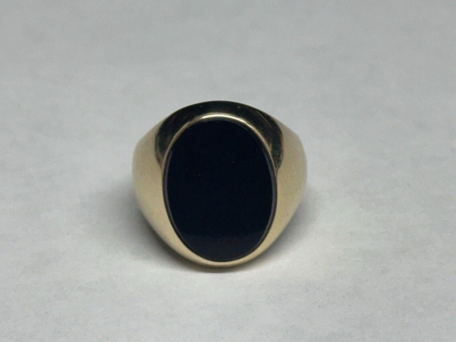 TIFFANY & CO. Vintage 14k Yellow Gold & Onyx Signet Ring 4