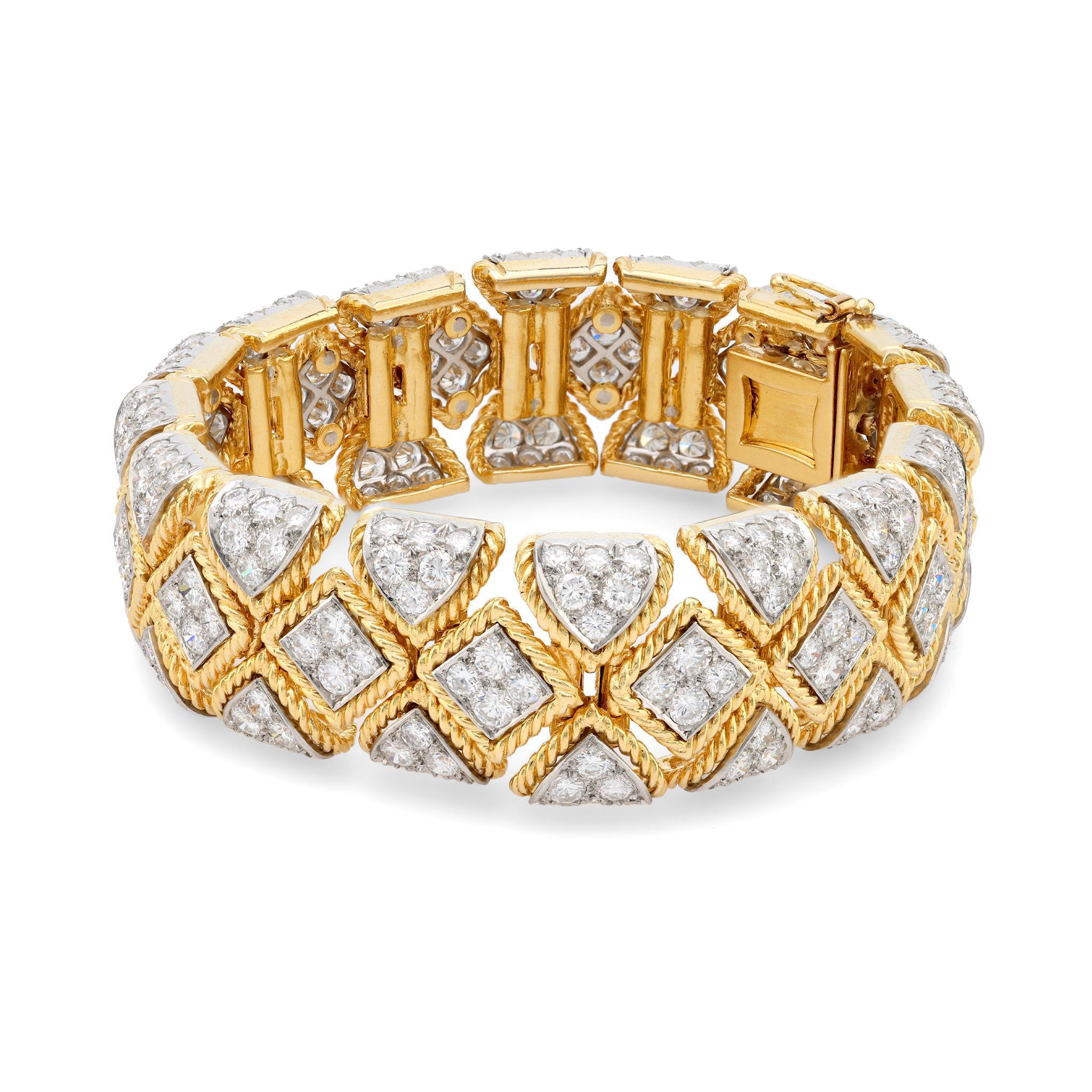 Tiffany & Co. Vintage 15 Karat Gesamtgewicht Diamant-Armband aus 18 Karat Gold mit Diamanten (Moderne)