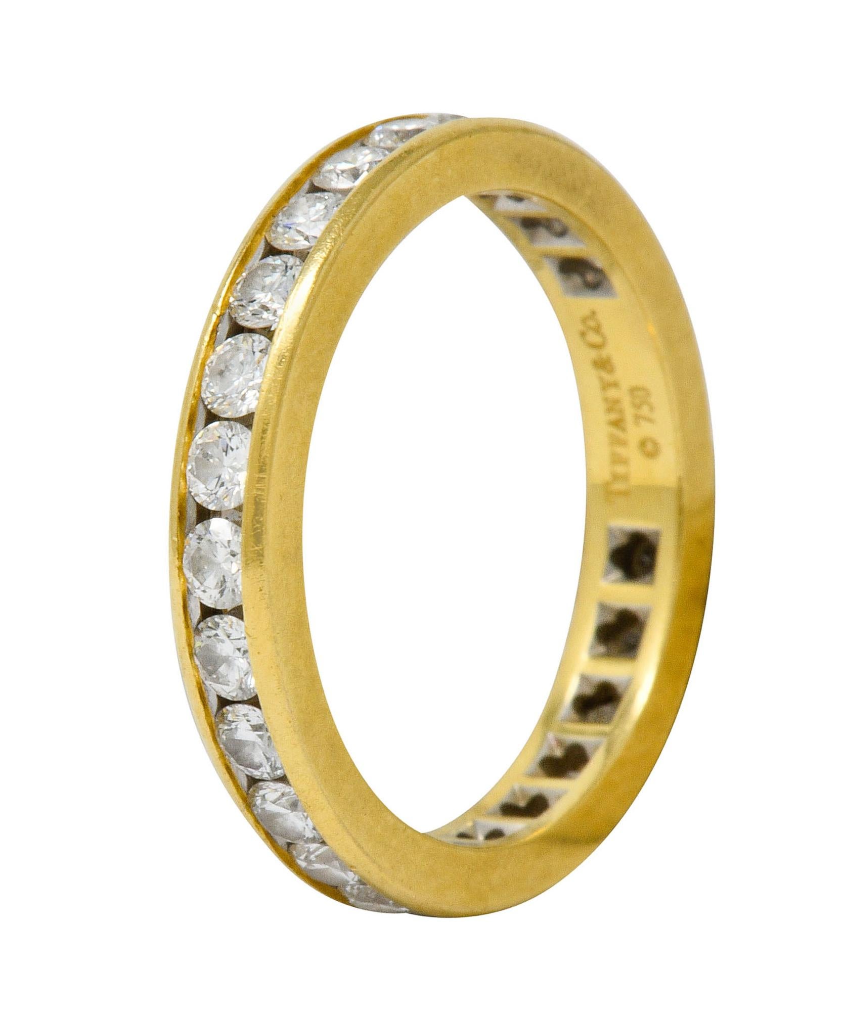 Women's or Men's Tiffany & Co. Vintage 1.50 Carat Diamond 18 Karat Gold Eternity Band Ring