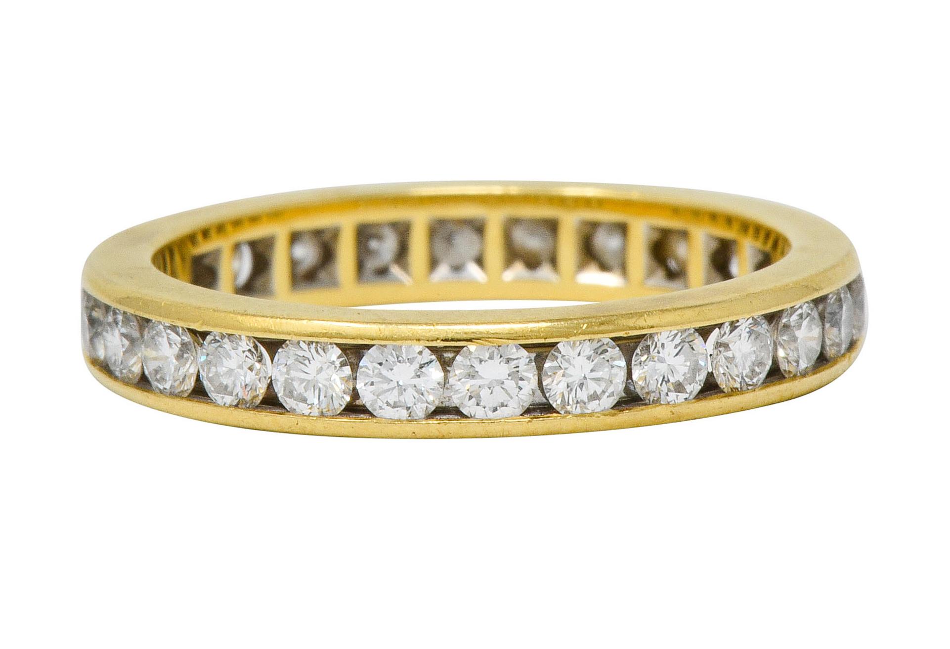 Tiffany & Co. Vintage 1.50 Carat Diamond 18 Karat Gold Eternity Band Ring 1