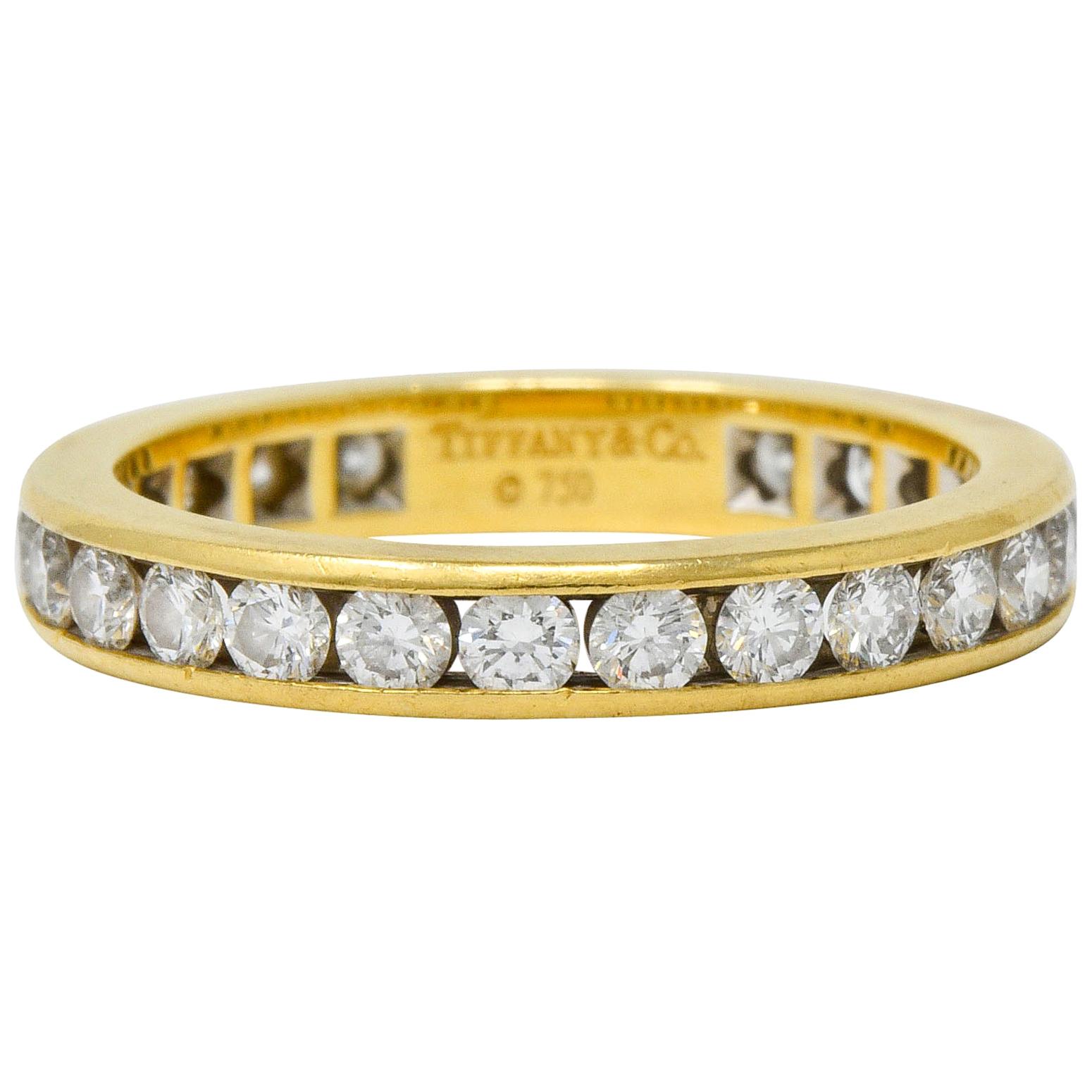 Tiffany & Co. Vintage 1.50 Carat Diamond 18 Karat Gold Eternity Band Ring