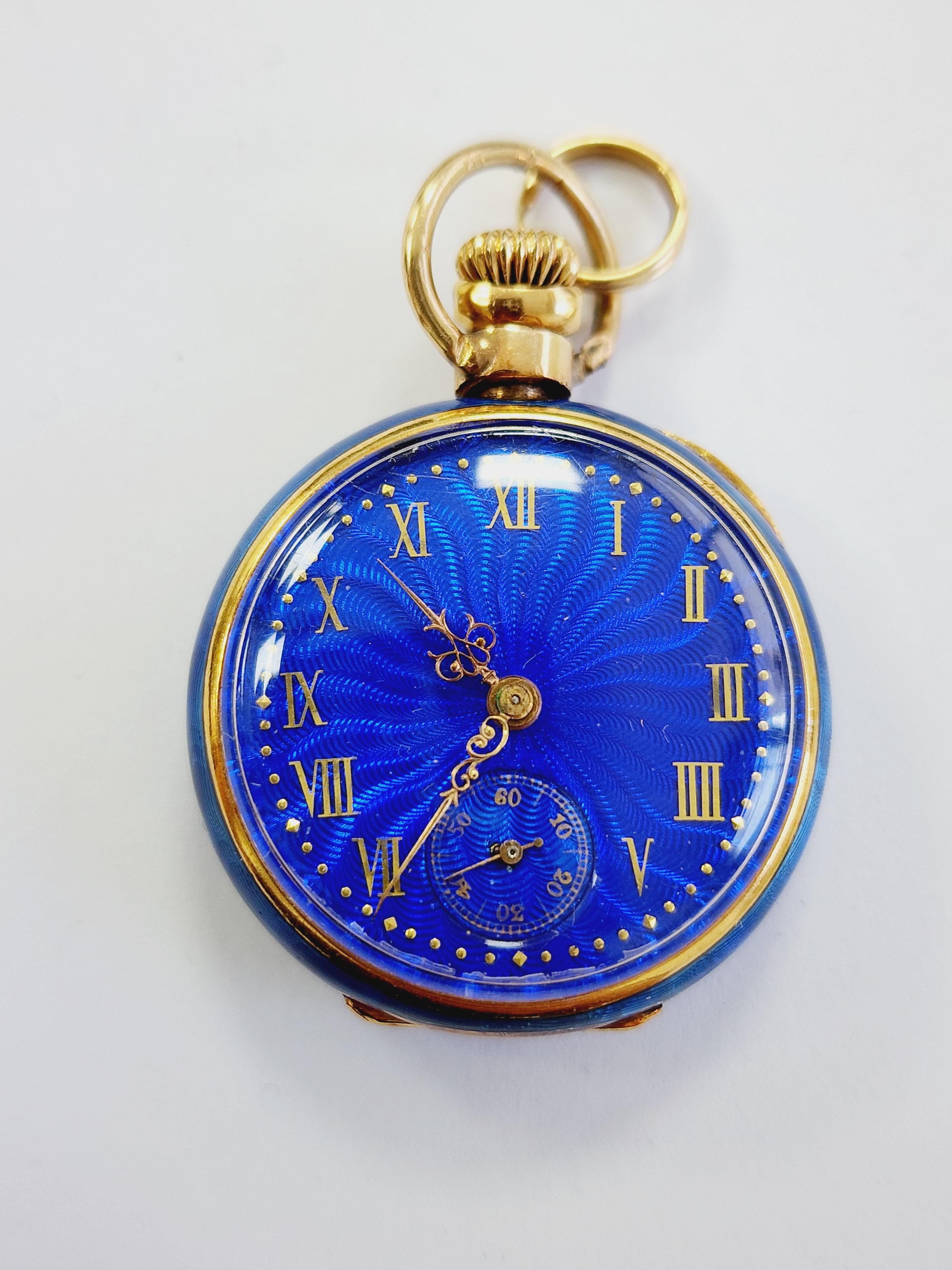 blue pocket watch