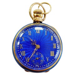 Tiffany & Co. Used 18 Karat Blue Enamel Pendant Watch