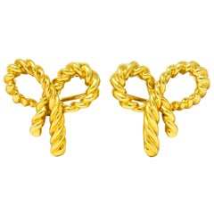 Tiffany & Co. Vintage 18 Karat Gold Bow Earrings