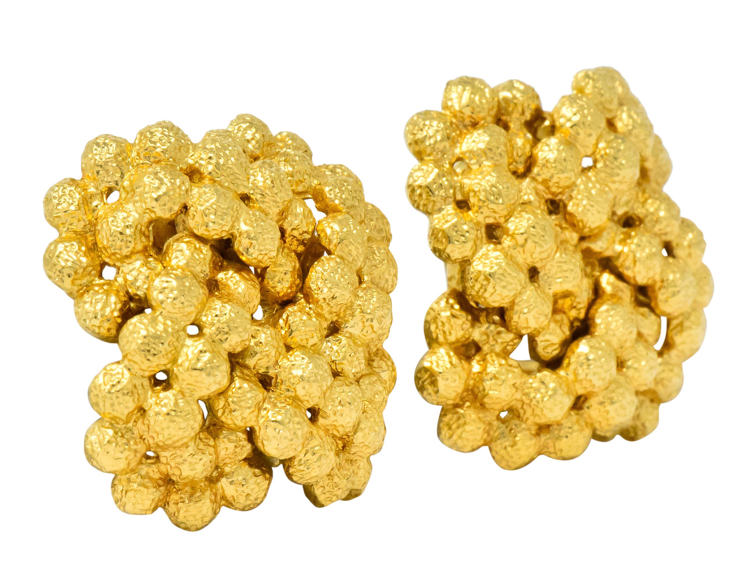 Tiffany & Co. Vintage 18 Karat Gold Cluster Ear-Clip Earrings 2