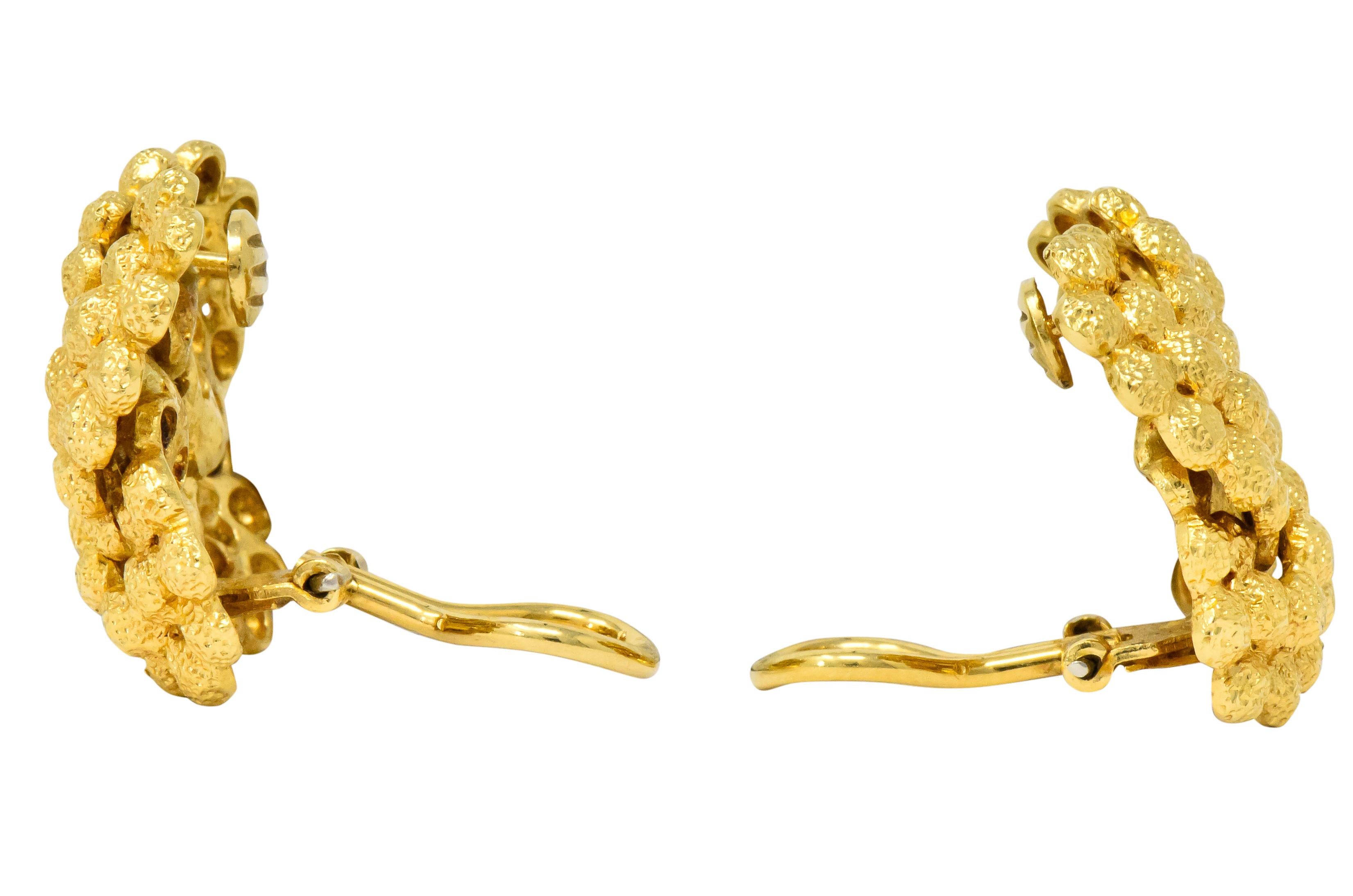 Tiffany & Co. Vintage 18 Karat Gold Cluster Ear-Clip Earrings 3